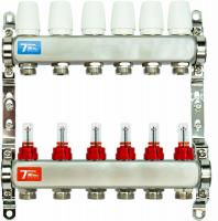 Коллекторная группа Vieir 6 выходов с расходомерами нержавейка